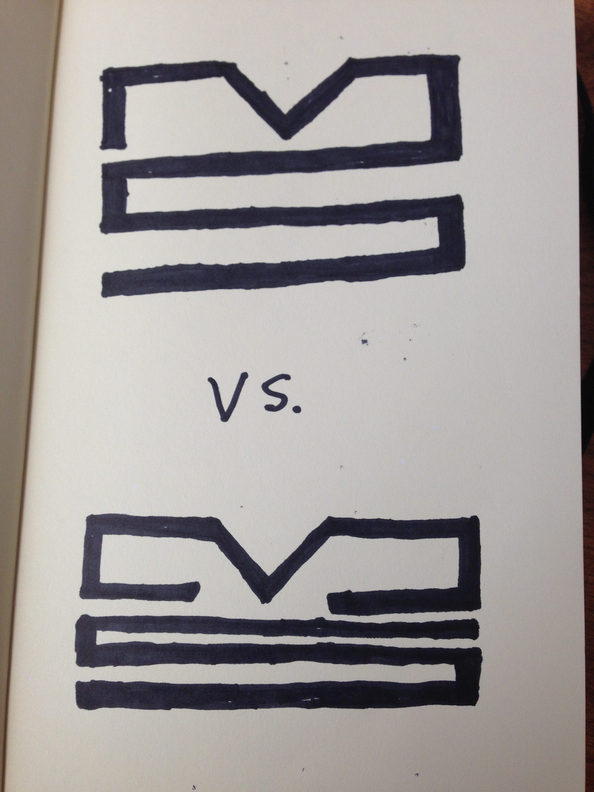 Quick, original sketches for Makers of Sport logo as it neared finalization.